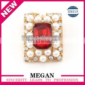 Long shape pearl rhinestone button for fashion coats