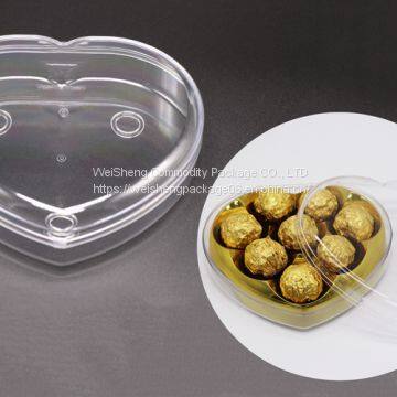 Weisheng Factory Heart-Shaped Chocolate Box Clear Food Plastic Case Chocolate Cases Boxes Cookie Sweets Cake Candy Box photo-2