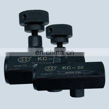 KC-02 Tubular one-way throttle valve with good quality