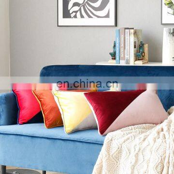 30x50cm Custom Cushion Patchwork Velvet Plain Pillow Cover for Sofa photo-4