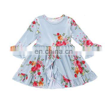 High Quality Baby Girl Cotton Sets Floral Top And Pink Trousers Ruffle Back To School Kids Girl Outfits photo-3