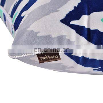 Woven Textured Cozy Modern Concise Soft Navy Blue Square Totem Cushion photo-6