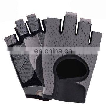 Hampool Anti Slip Ventilated Customized Women Fingerless Gym Hand Gloves photo-5