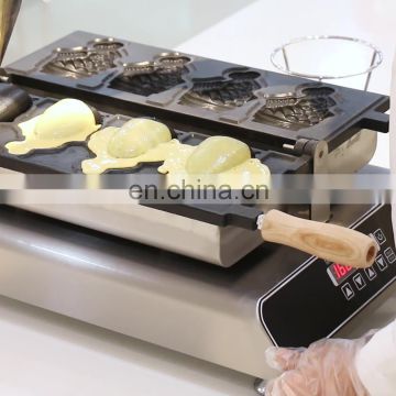 Fast Food Commercial Taiyaki Waffle Maker Machine Open Mouth Fish Waffle Cone Maker