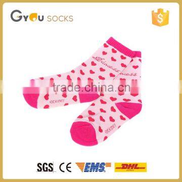 Lovely Heart Pattern Children Pink Girls casual socks Wholesale