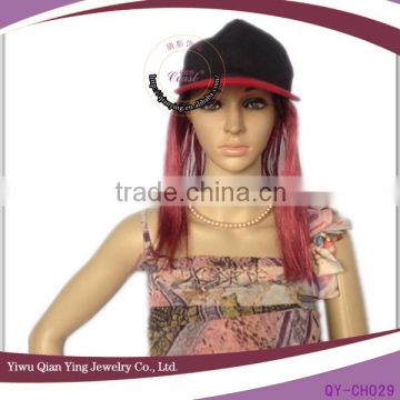 red and white cheap baseball cap wigs