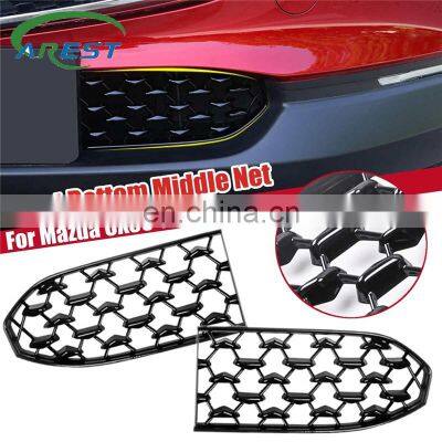 Front Lower Bumper Grill Grille Moulding Cover For Mazda CX30 CX-30 2020-2021 Car Front Bottom Middle Net Decoration Black