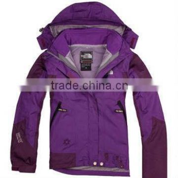 grace and nobility purple warmth and breathable and water proof PTFE ski suit with adjustable hat