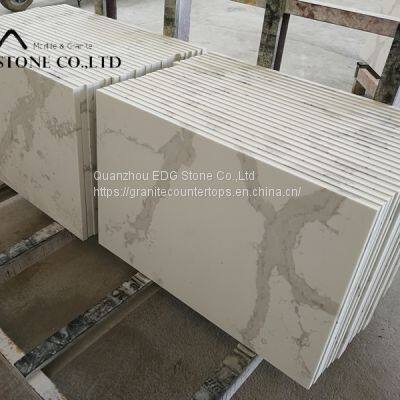 High Quality Factory Calacatta White Quartz Countertop With Grey Veins