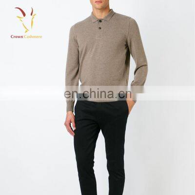 Men's Long Sleeve Polo Neck Cashmere Sweater photo-4