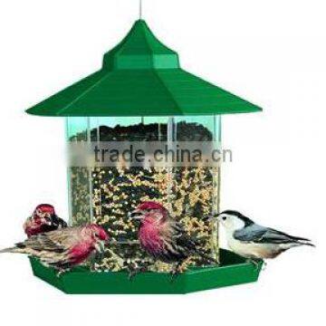 Plastic house shape wild bird feeder