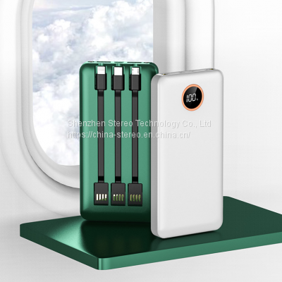 10000 MAH 2021 BEST POWERBANK HOT NEW PROMOTIONAL GIFT PORTABLE BUILT-IN CABLE MOBILE POWER BANK 10000MAH