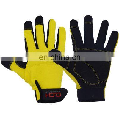 HANDLANDY Breathable Flexible Spandex Back Vibration-Resistant Oil and Gas Touch Screen Safety Garden Work Gloves