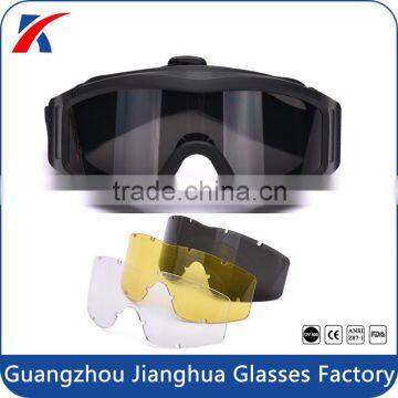 Factory dropshipping 3 interchangeable lens bulletproof airsoft tactical safety goggles