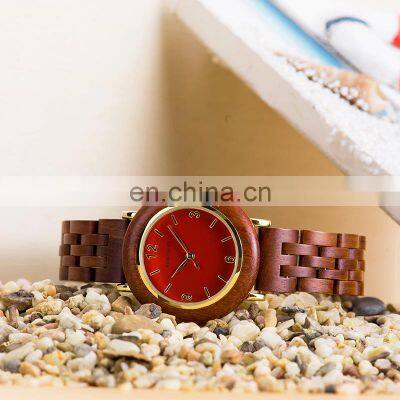 Brand Your Own Watches BOBO BIRD Wholesale Handcrafted Wooden Watches With Red Sandalwood As Gift