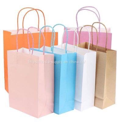Recycled paper brown paper treat bags with handles party bags gift wrapping