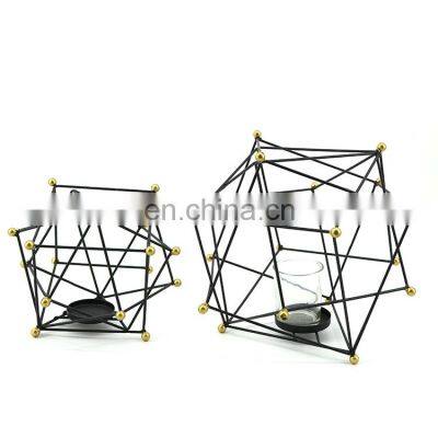 K&B high quality modern nordic design metallic reticulation geometric candle holder