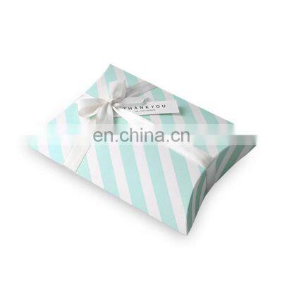 Supplies Colorful Stripe Pattern Pillow Candy Packaging Gift Box for Wedding Sweet Favors Baby Shower Birthday Party