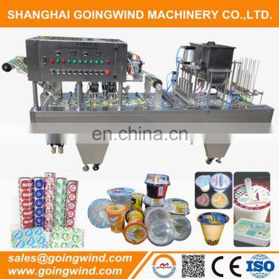 Automatic jelly cup packing machine auto fruit juice pudding plastic cups filling packaging machinery cheap price for sale