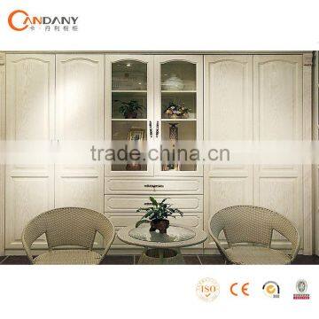Open style solid wood wardrobe, bedroom mirror with cabinet
