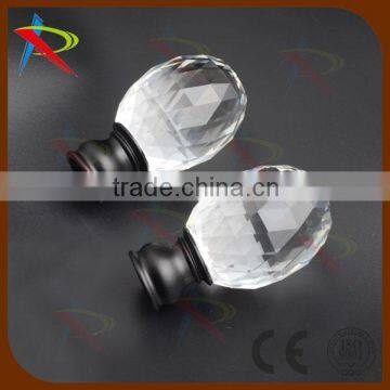 UAS transparent crystal Black 19mm Albania blind finials /drapery finials