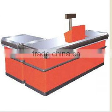 supermarket counter cashiner table desk cashitable with conveyer