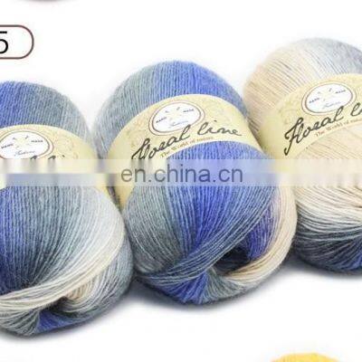 Crocheting Baby Yarn Kit Loop Dyed Color Soft Lanas Para Tejer a Mano Chunky Australia Merino Wool Hand Knitting Yarn Skein