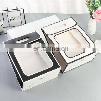 Custom LOGO Fast Delivery Custom Luxury White Paper Bag For Flower Notebook Gift Paper Bag With Window Handbag photo-2