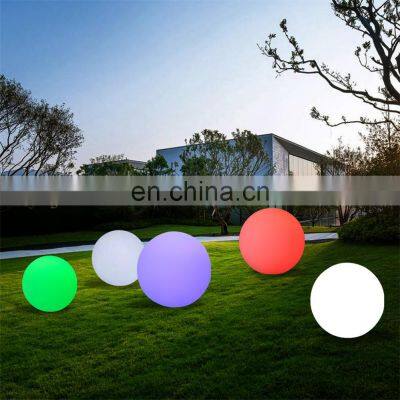 portable waterproof Outdoor Wireless Solar Garden Luminous plastic led ball sphere stone light lamp