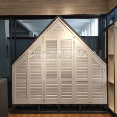 PVC Plantation Window Folding Louver Shutters Simple Style Louvers Vinyl Shutters