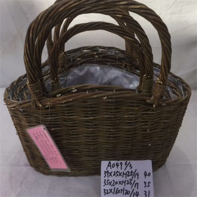 Handwoven Fruit Vegetables Willow Basket photo-2