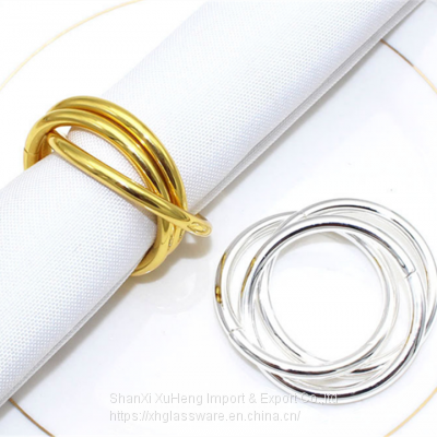 Fast Shipping Gold Silver Colored Napkin Ring For Wedding Table Decoration