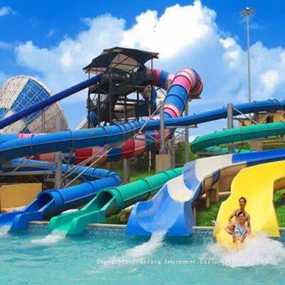 Large Water Park Equipment Children's Water Combination Slide Swimming Pool Fiberglass Rainbow Slide Water House Water Village photo-4