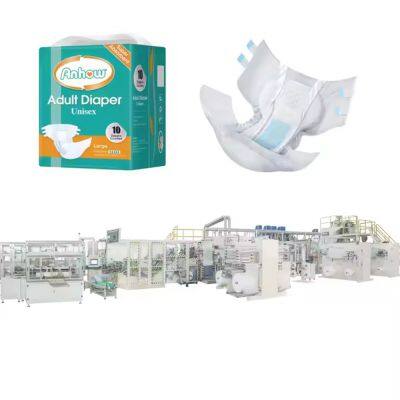 Full servo Adult diaper production Line, Adult diaper making machine automatic, Adult diaper machine with packing machine