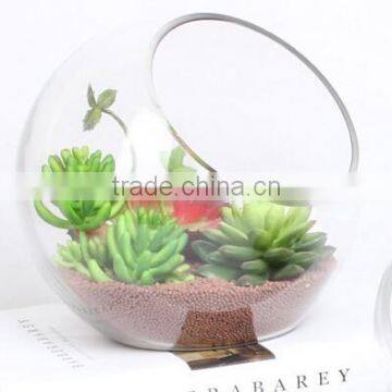 round flat big mouth glass vases bases for flower arrangments