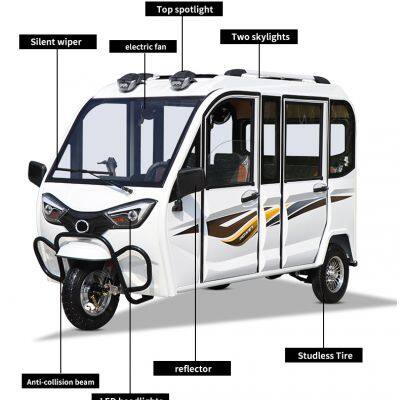 Hot Selling Safety and Best Price 3 People Electric Passenger Tricycle Closed Electric Tricycles