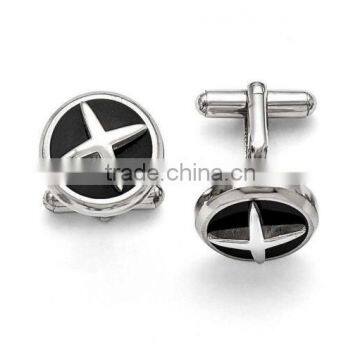 Wholesale Cufflinks Manufacture Stainless Steel Polished Enameled X Cuff Links