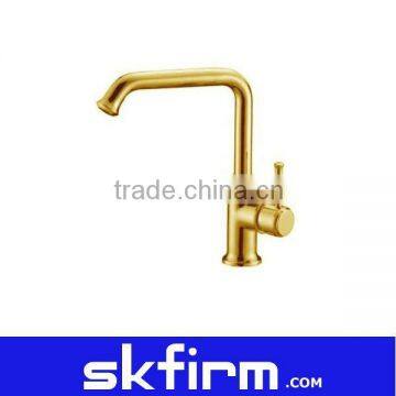 Gold-Plated Bathroom Faucet Brass Water Tap