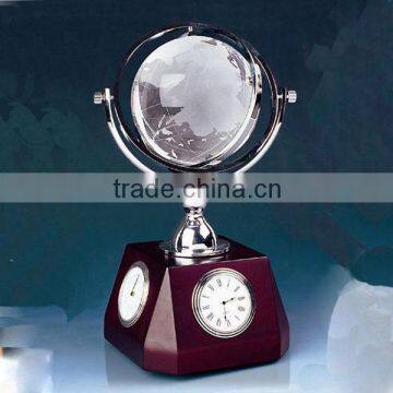 3D crystal Globes with base two clock