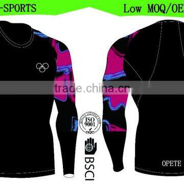 Mens Compression Base Layer Sports Under Wear Long Sleeve sublimation Shirts