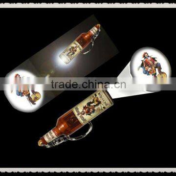 Promotional Gifts Led Projector Bottle Shape Keychain,custom Led Bottle Keychain ,led Beer Shape Projector Bottle Keychain photo-4