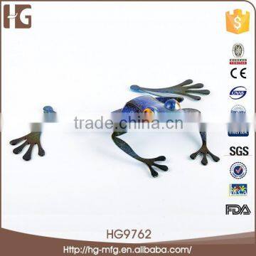 Lovely metal blue frog garden decoration