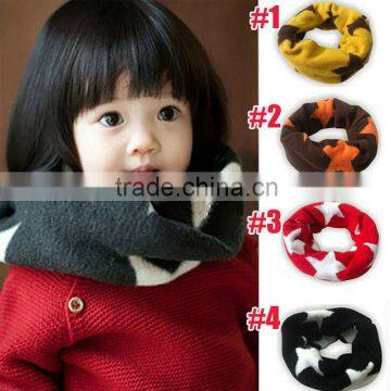 Winter Warm Star Circle Loop Baby Knitted Scarf