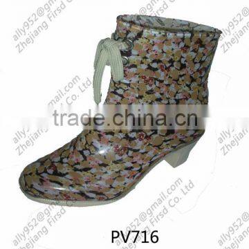 Lastest high heel women rain boots