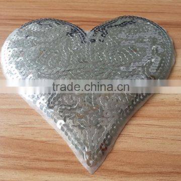 Heart Shape Emboridery Sequin Patches With Heat Seal -- S1432 Quality Choice photo-4