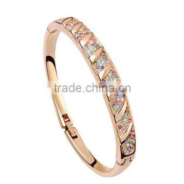 18K Rose Gold Fashion Colorful CZ Diamond Bracelet