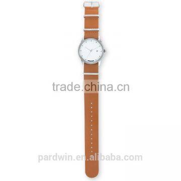 Smooth Grained Soft Calf Leather Strap 22mm Width Stainless Steel Hardware Strap 10ATM Water Resistance Japan Movement Date photo-4