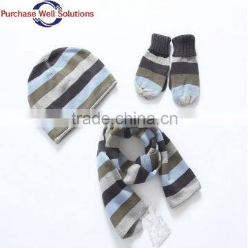 High Quality Three-piece Suit Knitted Baby Hat, Socks and Scarf