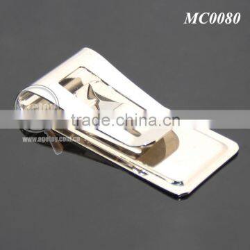 Men Style Fashion Stainless Steel Metal Black Genuine Leather Money Clip photo-3