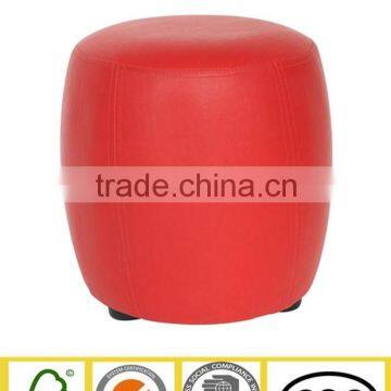 Wholesale Red PU Leather Home Stool Ottoman Pouf Moroccan Leather Pouf